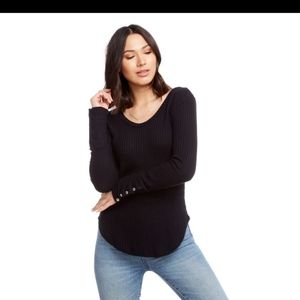 🆕Black Knit Henley Lightweight Thermal Top by Chaser Plus Sz 2Xl NWT